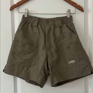 AFTCO Original Fishing Shorts Sz 28 w MEASUREMENTS Cargo Pockets UPF 50 Dark Tan